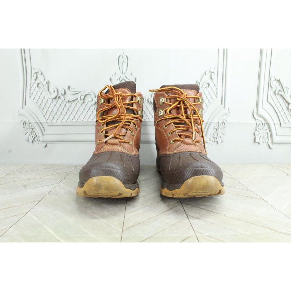 LL Bean Brown Leather Primaloft Storm Chaser Winter Duck Boots 9 M - Picture 4 of 9